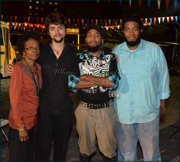 Glenda Gamory with Jonathan Scales (second from right) Fourchestra