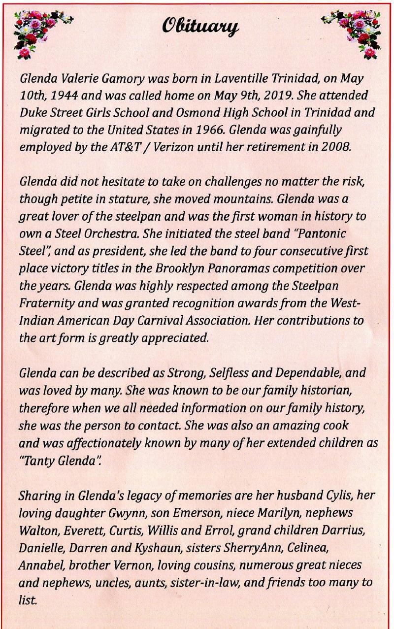 Obituary - Glenda Forde Gamory