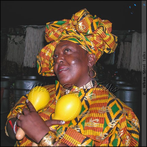Singing Sandra before taking the stage with CYP (Caribbean Youth Panoramics) at the 2003 New York Panorama