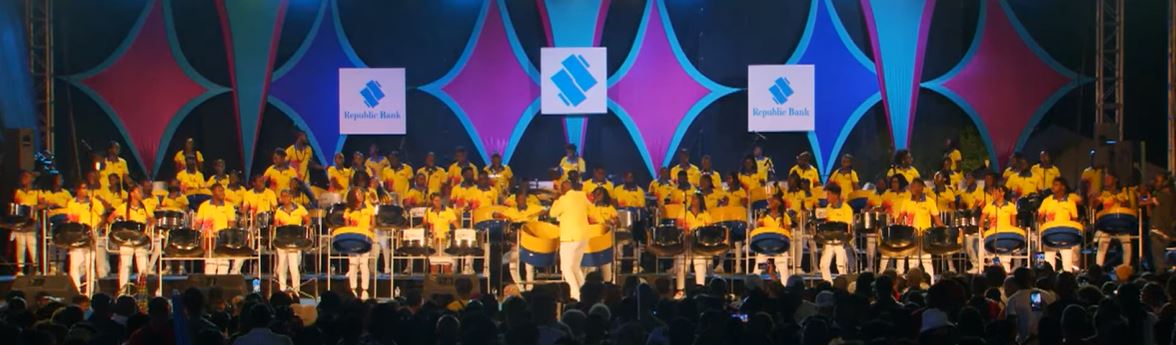 The Barbados National Youth Steel Orchestra performs on the main stage at “Pandemonium” for Crop Over 2022