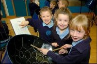 Young steelpan players from Portishead Primary School 