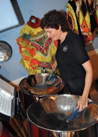 Chris Adams, member of the Pandemonium Steel Drum Band