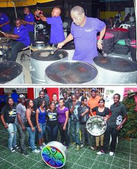 Invaders Steel Orchestra (top) and Sforzata Steel Orchestra (bottom) at thanksgiving service