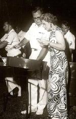 Navy Steel Band leader Skip Poole performing at the Admiral's Quarters in San Juan, Puerto Rico