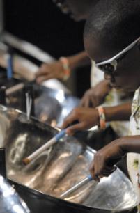 Romer Ferguson, 9, a third grader with the Robert B. Ingram Elementary School Steelband performs Under the Sea the 13th annual Steelband Festival at Florida Memorial University, Wednesday, April 20, in Miami Gardens