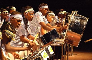 Junior steelpan players in St. Vincent