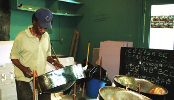 At the panyard of USA San Juan East Side Symphony