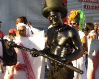 Devilish looking Jab Jab-like character in New York's J'Ouvert