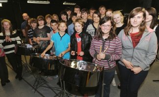 Members of the Littlehampton Academy Steelband