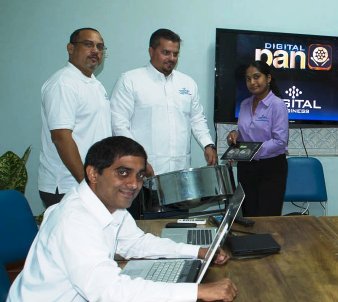 Small but progressively innovative team - from left - Kailash Maharaj, Quinten Questel, Kristopher Maillard, Kaydine Bissoon et al