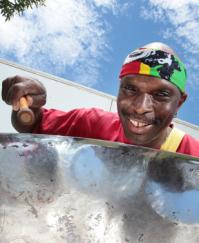 BOOM BOOM: Banana Joe getting ready to perform at a kids show at the Kingston Butter Factory.