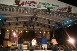 Tenshun Band was hired at the last minute to provide entertainment at the Claudette 'Boopie" Smith Festville last evening July 29, 2012 after the steel bands that were slated to perform did not show up