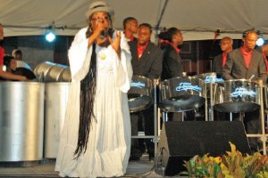 Singing Sandra and Desperadoes Steel Orchestra