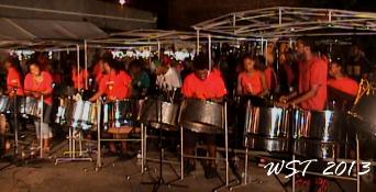 CrossFire Steel Orchestra during their recording session, part of Basement Recordings' Panyard series