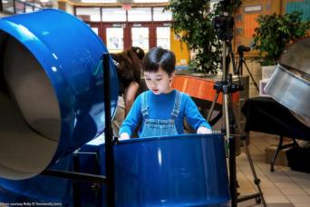 Joel Townsend, 8, Carpentersville took part in last year's Great Lakes Steelpan Festival