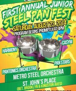 Flyer for CLACC-C's 1st annual PanFest, a junior steel pan competition in Brooklyn, New York