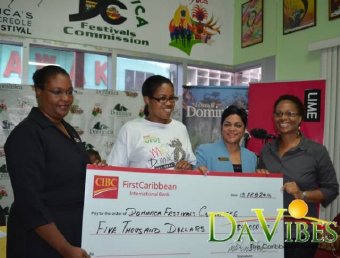 (L-R): Rhona Lawrence of CIBC First Caribbean International, Claudine Charles of the Pan Association, Marie Therese Winston-Charles of CIBC First Caribbean and Events Coordinator of the Dominica Festivals Committee, Natalie Clarke