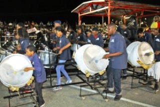 Latest invention: Pan Revival of Enterprise, Chaguanas perform with its unique bass pans