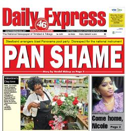 headline of "Pan Shame" on the Trinidad Express Newspapers