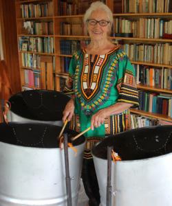 CARRIBEAN SOUNDS: Ros Demas learned to play the steelpan five years ago.