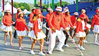 SAILING TO VICTORY: Masqueraders in Neal and Massy Trinidad All Stars Steel Orchestras winning Carnival presentation Sailors on Shore Leave At A Tropical Fiesta parade at the Queens Park Savannah in Port of Spain on Carnival Tuesday