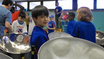 The Hatch Elementary School Steel Drum Band performed a version of "Go Cubs Go" on Oct. 7 to support the Chicago Cubs during their postseason run