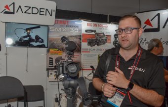 Matthew Lott of Azden talks about products at PhotoPlus Expo 2017