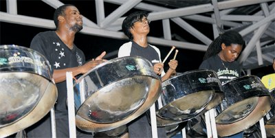 PCS Nitrogen Silver Stars Steel Orchestra performs for foreign journalists who visited the bands Newtown panyard last Friday. Silver Stars is billed to perform at tomorrows Reaching Souls II pan gospel concert being staged by First Citizens Supernovas and Pan Trinbagos Eastern Region.