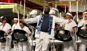 Invaders Steel Orchestra plays at the Panorama Finals at the Queen's Park Savannah in 2016