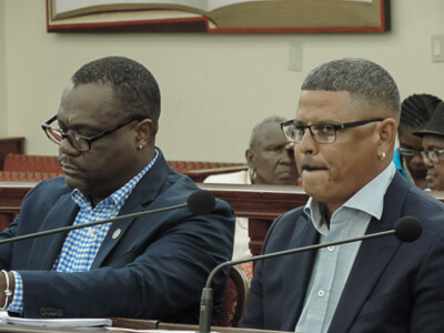 Vincent Richards, left, and Eric Castro testify at Tuesday’s hearing.