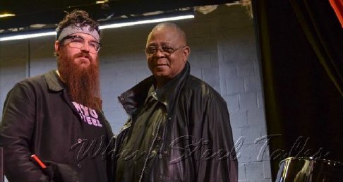 Josh Quillen, director of NYU Steel and the late Martin “Dougie” Douglas - president of CrossFire Steel Orchestra and chairman of the United States Steelband Association