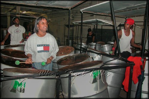 Moods Pan Groove at a recording session with Basement Recordings