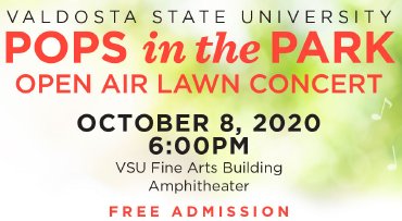 VSU Pops in the Park Octtober 2020 Concert flyer