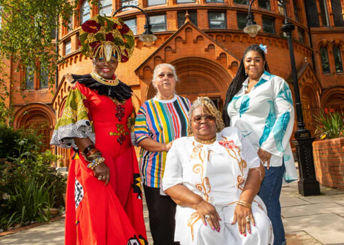 Caribbean queens … Allyson Williams, Sister Monica Tywang, Lady Lee Woolford Chivers and Kim Woolford