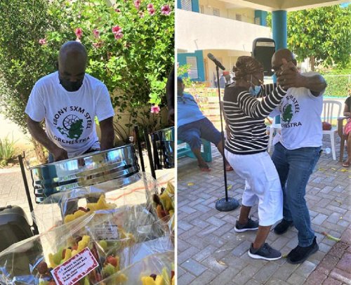 The musical tribute paid by members of Isidore York Steel Pan Orchestra was well-received by the elderly residents of Belvedere