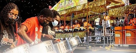 Image of Pan Trinbago’s flyer Celebrating Steelpan Month 2022