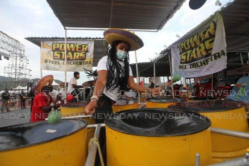 This Power Stars Steel Orchestra bass pan player kept the band grounded during its performance of ‘Long Time’