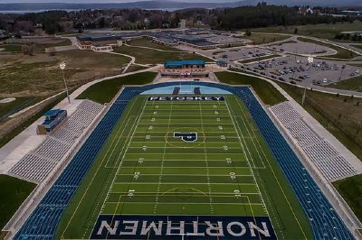 Northmen Stadium and the Petoskey High School as seen from this aerial photo. Public Schools of Petoskey Superintendent Chris Parker said Thursday during a school board meeting the Petoskey band program will continue with substitute instructors while an investigation regarding three band directors continues.