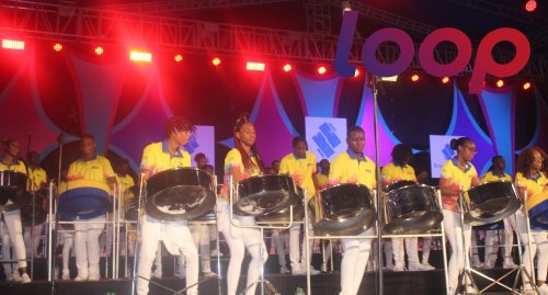 Barbados National Youth Steel Orchestra on stage at the Republic Bank Pandemonium