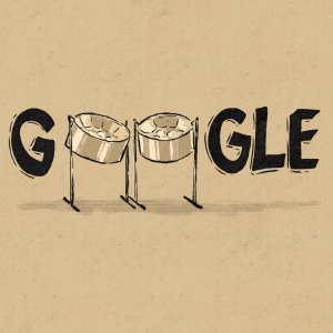 The steelpan Google doodle illustrated by Nicholas Huggins, graphic artist