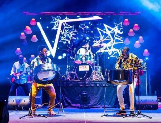 BRIGHT STARS: Silver Stars arrangers Ojay Richards, left and Kersh Ramsey square off during Republic Day celebrations at Shaw Park, Tobago last year. The Tobago-born UTT duo shocked all comers when their arrangement of Voice’s (Aaron St Louis) “Out & Bad” won the Unipet Elliot “Ellie” Manette People’s Choice Award at last Saturday’s Pan Trinbago Musical Showdown In De Big Yard, held at the Queen’s Park Savannah, Port of Spain.