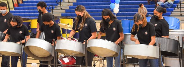 Layman Scott High School’s Senior Band plays ‘What about Us’ during the Senior Steelpan Band Competition