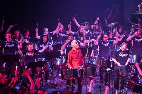 Ray Holman from Trinidad & Tobago performs with the Humboldt Calypso Band during a previous performance.