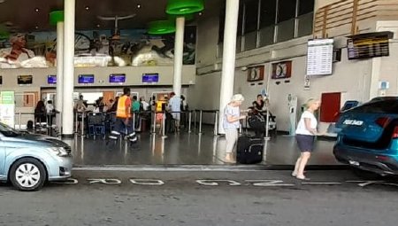 Passengers at the ANR Robinson International Airport, Tobago, yesterday.