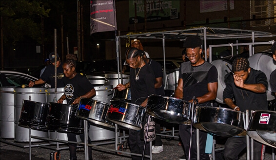 Despers USA Steel Orchestra at its panyard recording session on August 30, 2024