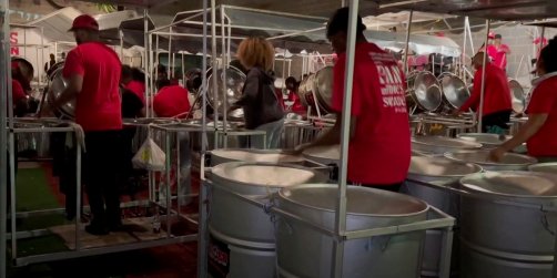 D’Radoes Steel Orchestra during their recording session, August 29, 2024