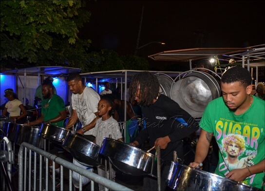 Metro Steel Orchestra at its panyard recording session
