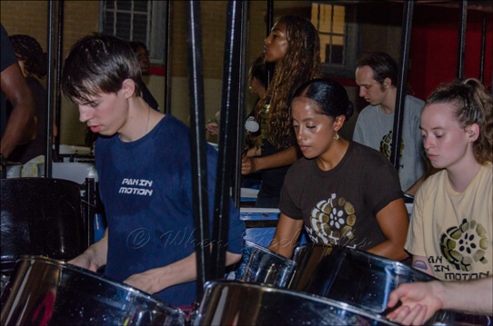 Pan in Motion at its panyard recording session