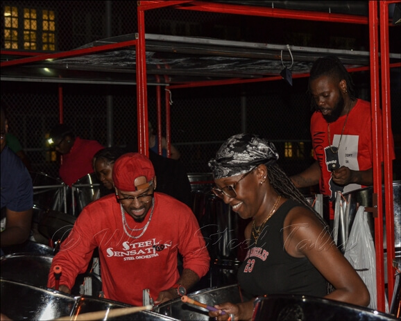 Steel Sensation at its panyard recording session