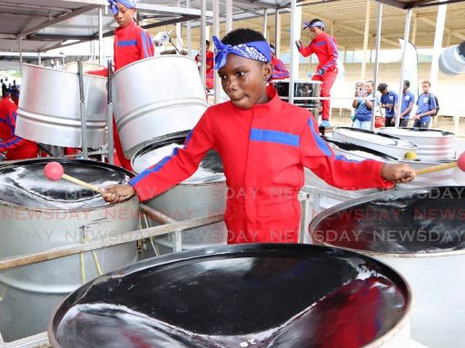 A St. Margaret’s Boys Anglican Primary School player keeps his focus during the 2024 National School’s Panorama at the Queen’s Park Savannah, Port of Spain